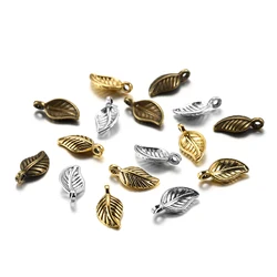 60pcs 15x7mm Alloy Leaves Shape Antique Pendant Charms Necklace Bracelet Earring DIY For Jewelry Making Accessories Supplies