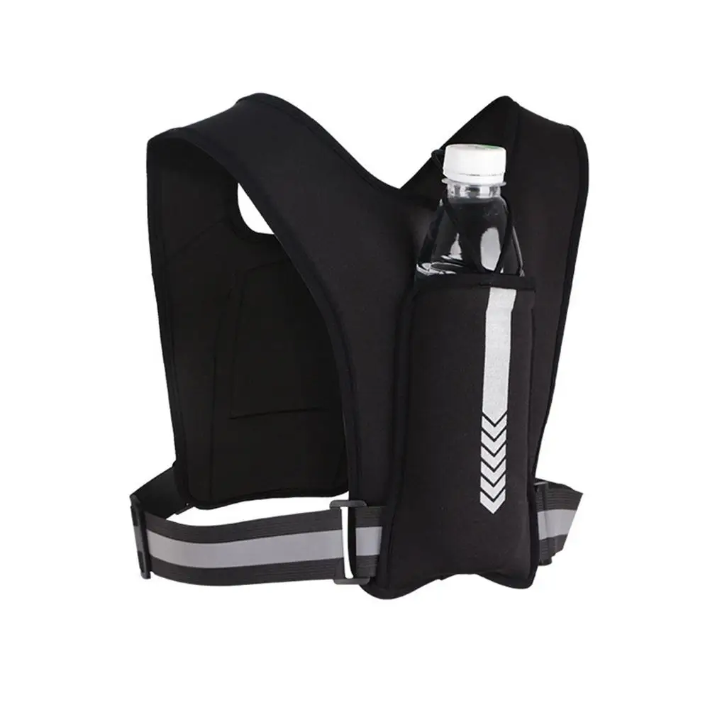 Running Vest Sports Reflective Vest SBR Waist Bag Backpack With Phone Pocket Earphones Holes Vest For Jogging Cycling Accessory