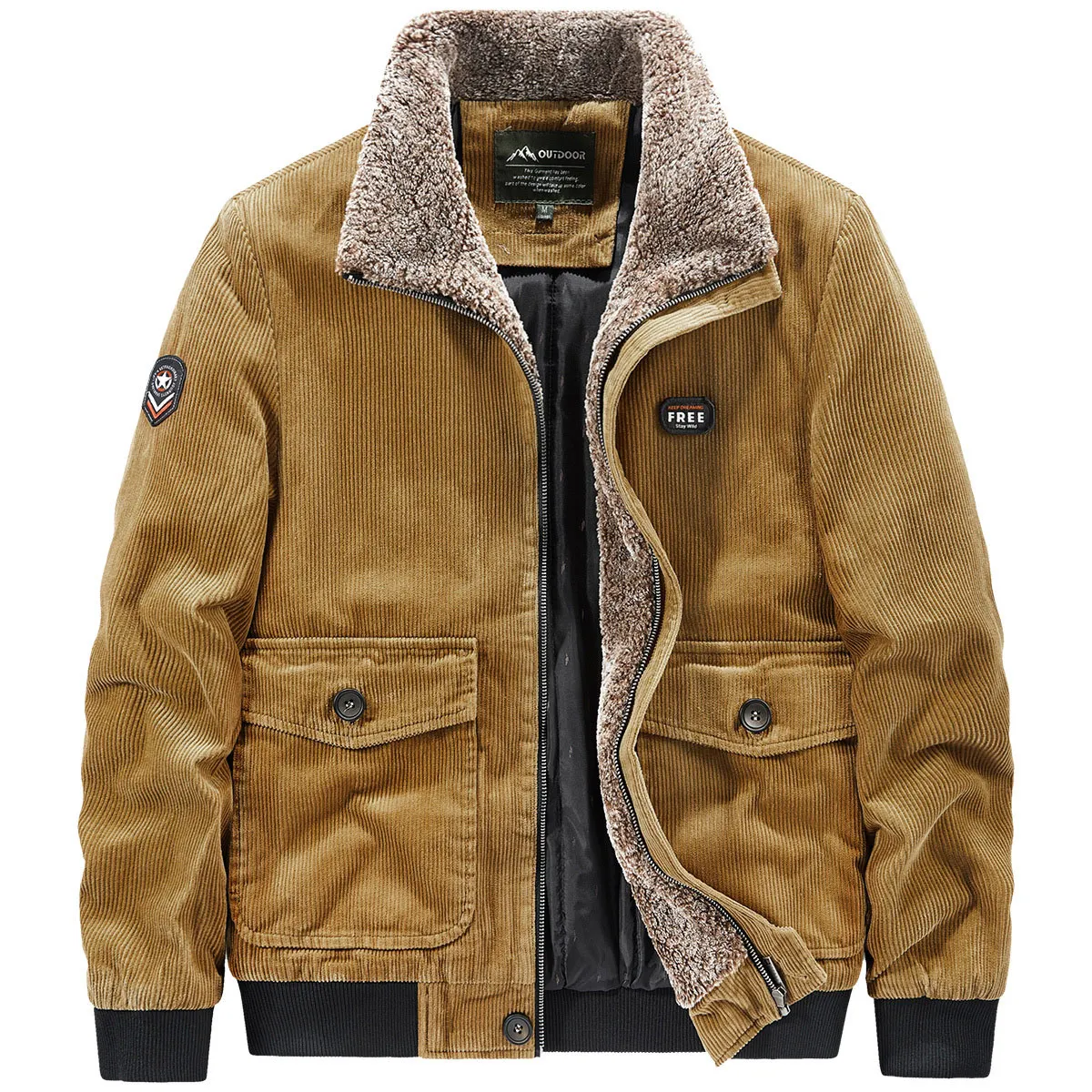 Casaco de veludo para homem no outono e inverno primavera roupas masculinas tamanho grande homem casaco streetwear bombardeiro masculino outerwear