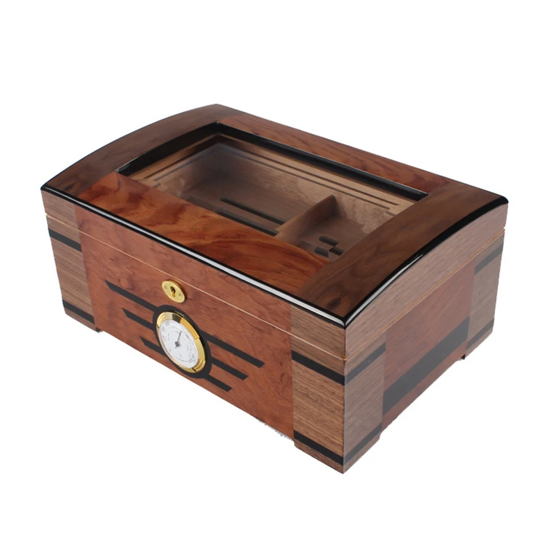 

B-0064-8 Creative Cedar Wood Cigar Humidifier Double-layer Large-capacity Home Cigar Humidifier Gift Box