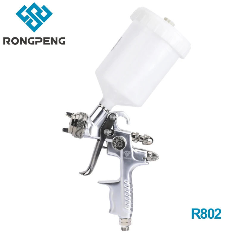 HVLP Spray Gun RONGPENG Professional 1.3mm Nozzle Silver Pneumatic Tool Automonile finish paint Airbrush For Painting Car