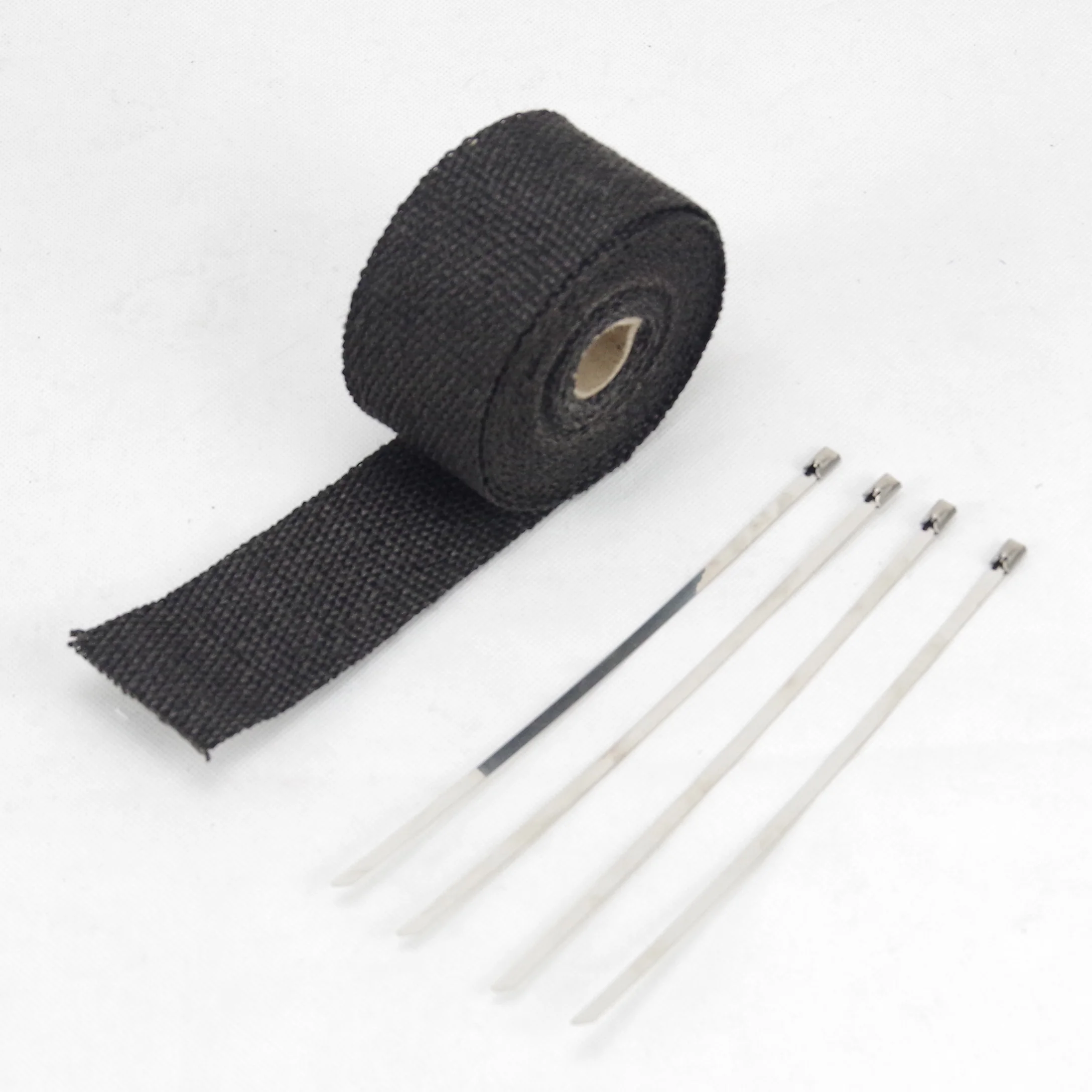 5M Motorcycle Exhaust Thermal Tape Header Heat Wrap Manifold Insulation Roll Resistant with Stainless Ties