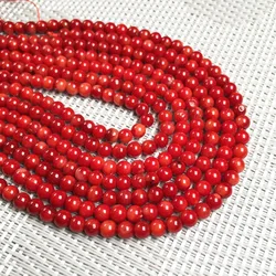 2024  New Hot Sale Red Coral Bead Bead Size 2/3/4mm Gifts for Making DIY Jewerly Necklace Bracelet Length 36cm