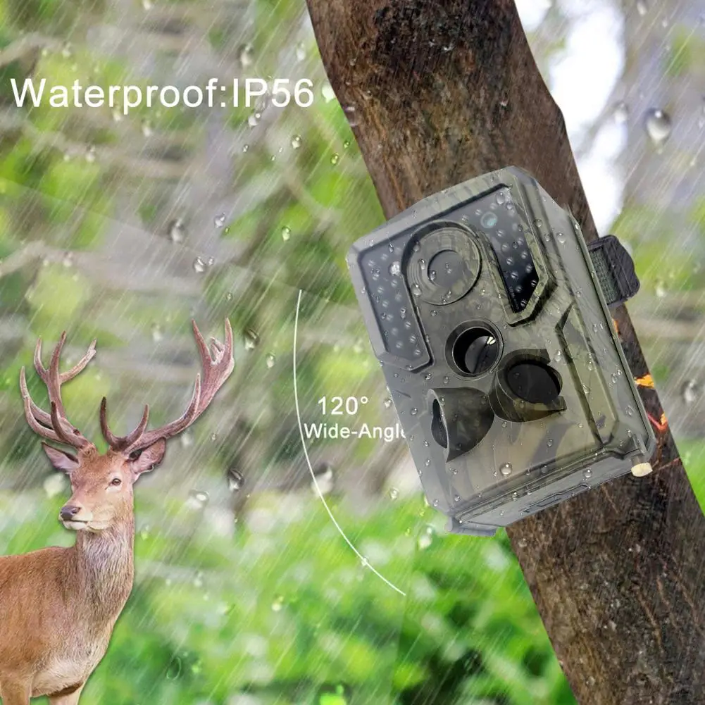 

Outdoor Trail Camera 12MP 1080P HD IP56 Waterproof Game Wild Scouting Dash Cam With 120 Degree Wide Angle Lens And Night Vision