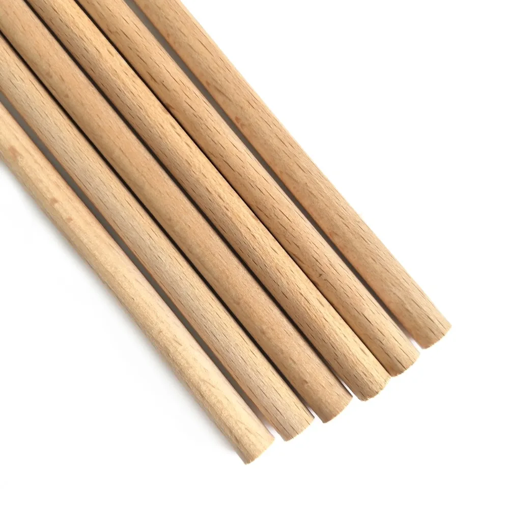 5pcs 30cm Long 5mm-50mm DIY Wooden Round Dowel Rods Pole Stick For DIY Arts Crafts Home Decoration Tool