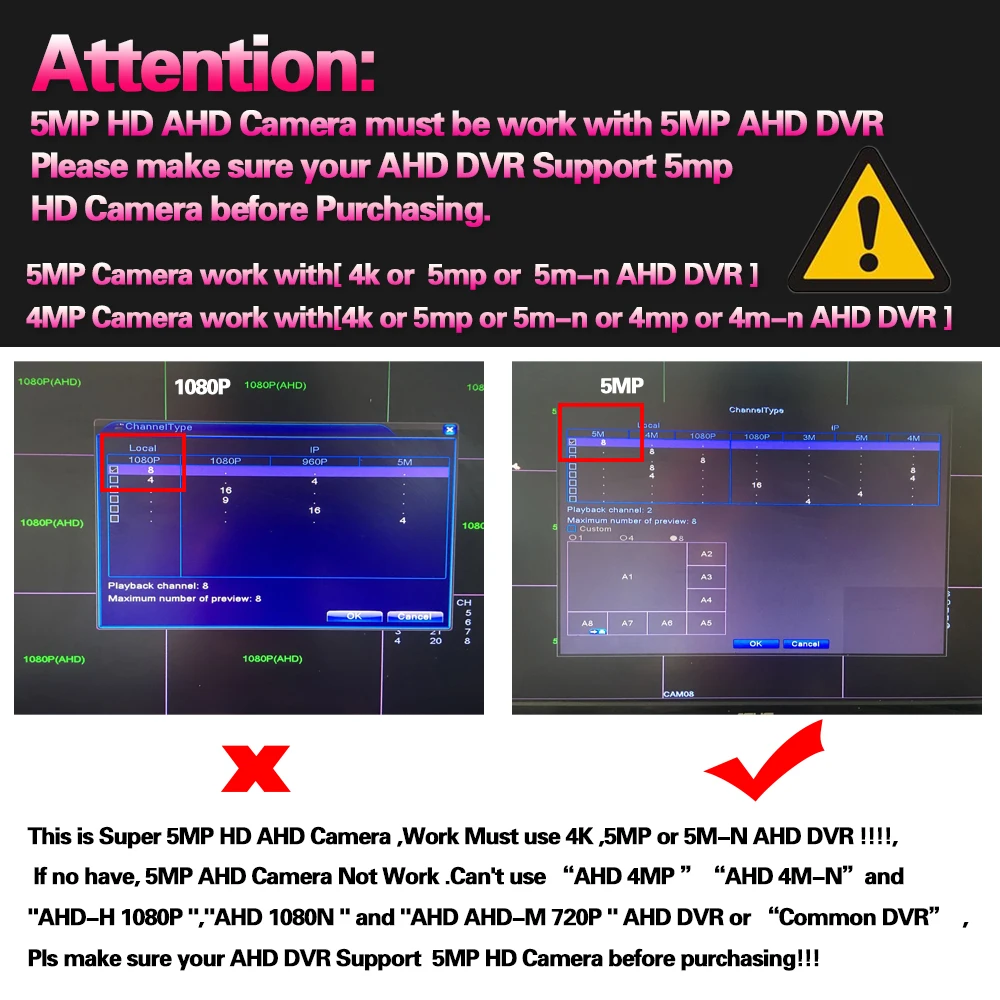 Cámara de seguridad para el hogar, dispositivo de vigilancia con cable de alta definición, 4K, 8MP, AHD, 5MP, visión nocturna infrarroja, BNC, CCTV,