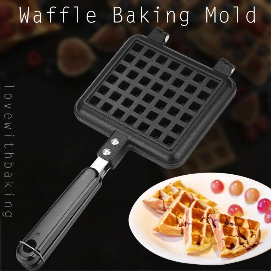 Máquina para hacer gofres antiadherente, molde para hornear gofres de cocina, sartén de Gas, horno para pastel de huevo y burbujas, máquina para desayuno, máquina para hacer pasteles