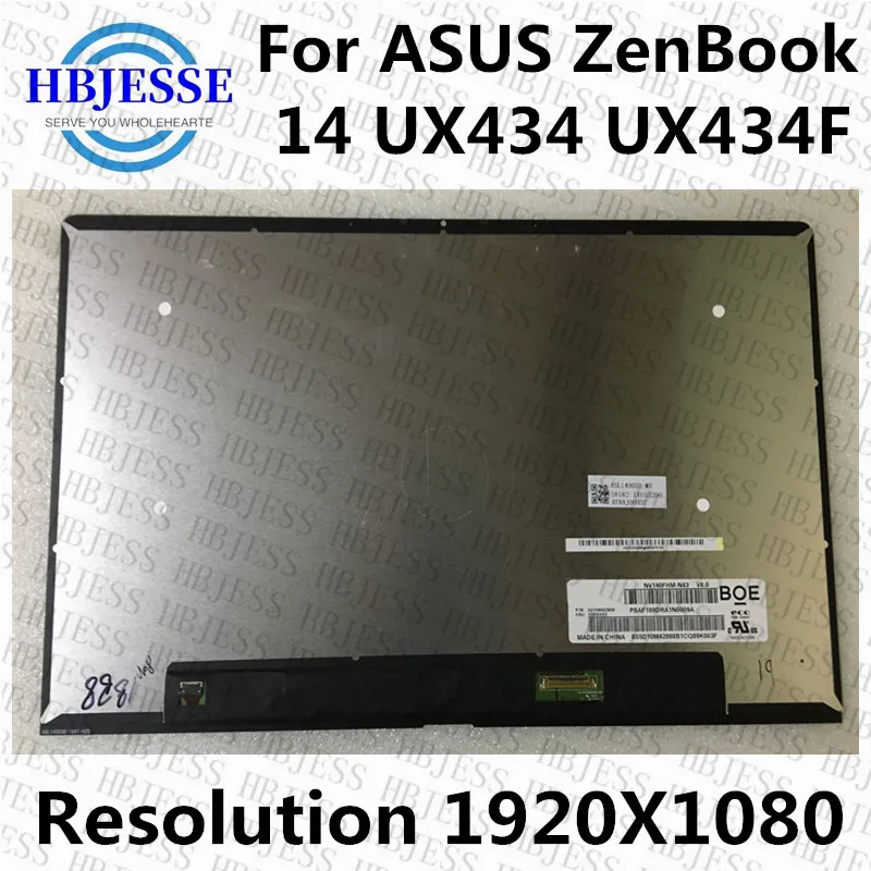 14-inch Original display for ASUS ZenBook 14 UX434 UX434F LCD screen assembly 1920X1080 resolution