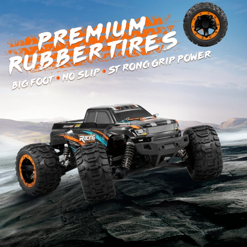 45 กม./ชม.ความเร็วสูงรีโมทคอนโทรลแบบไม่มีแปรงรถบรรทุก Off-Road 4WD Multi Terrain ขนาดใหญ่ Anti-SLIP Grip ROCK crawler RC Racing Buggy