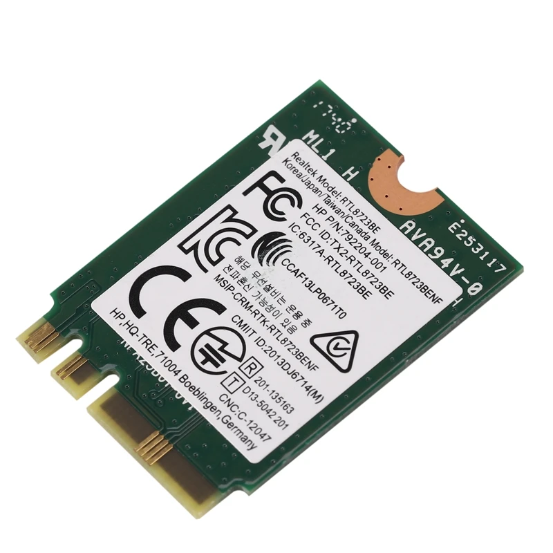 ワイヤレスアダプタrealtek RTL8723BE 802.11N wifiカードbluetooth 4.0 ngffカードsps 843338-001 300 150mbps