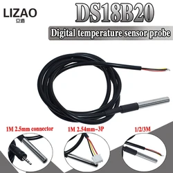 1PCS DS1820 Stainless steel package Waterproof DS18b20 temperature probe temperature sensor 18B20 For Arduino