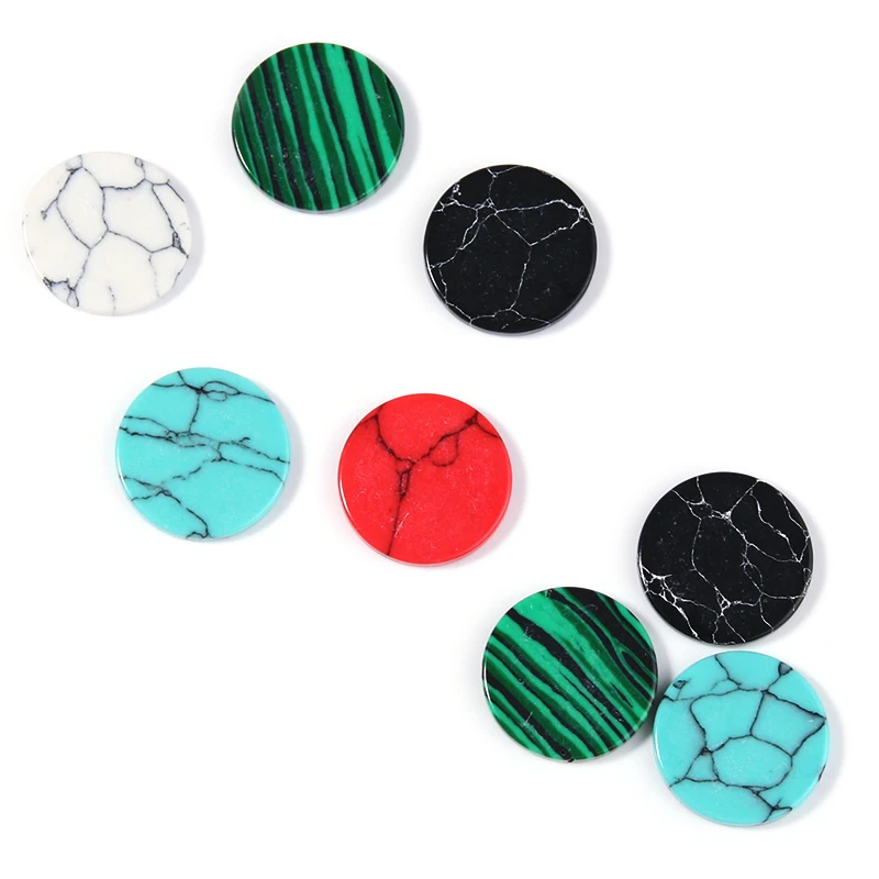 Xinyao 6mm 8mm 10mm 12mm 16mm 18mm 20mm 22mm Malachite Turquoise Cabochon Tray Base Accessories for DIY Jewelry Making