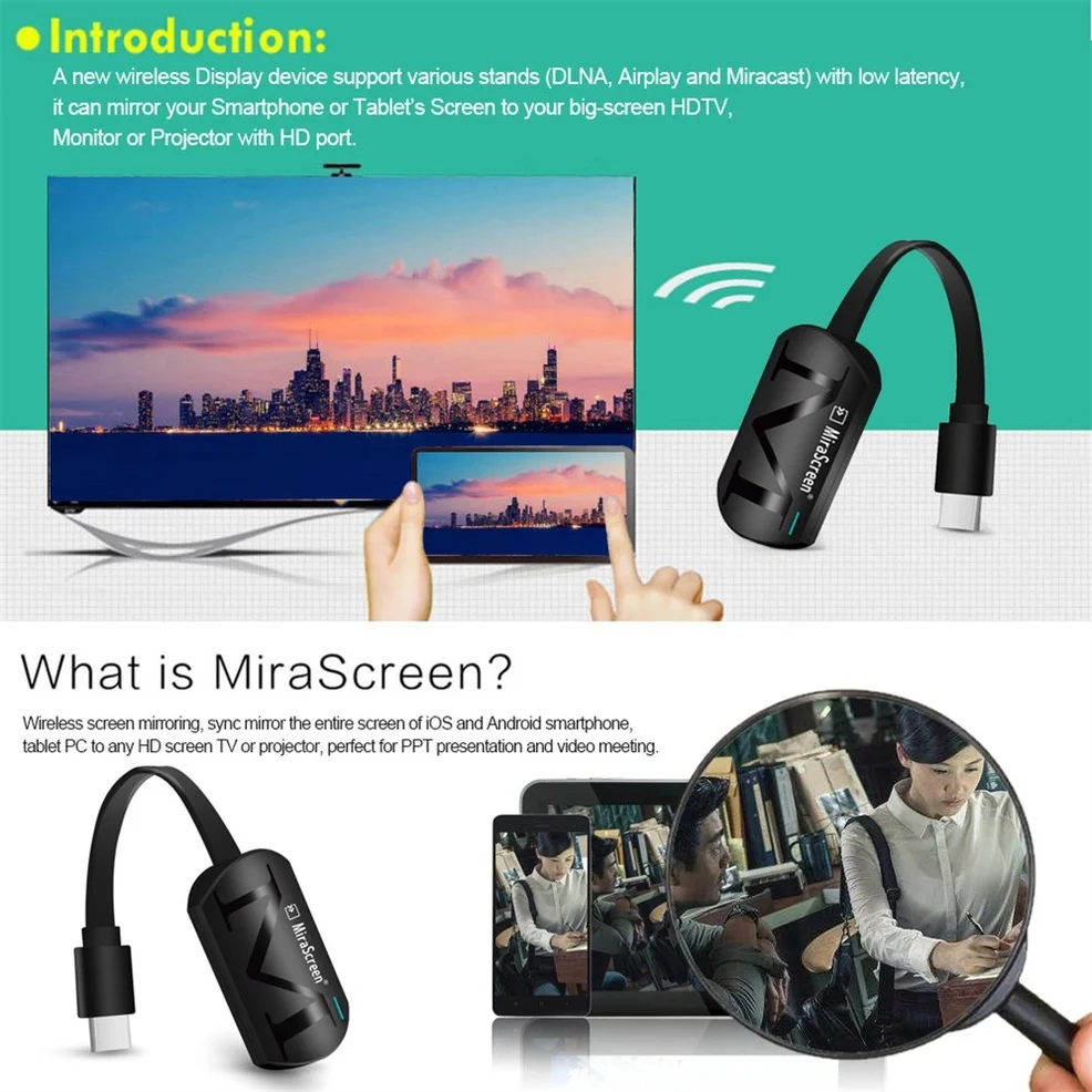 1080P hdmi-kompatybilny TV Stick Miracast bezprzewodowy DLNA AirPlay Mirascreen wyświetlacz lustro odbiornik Dongle TV dla IOS Android