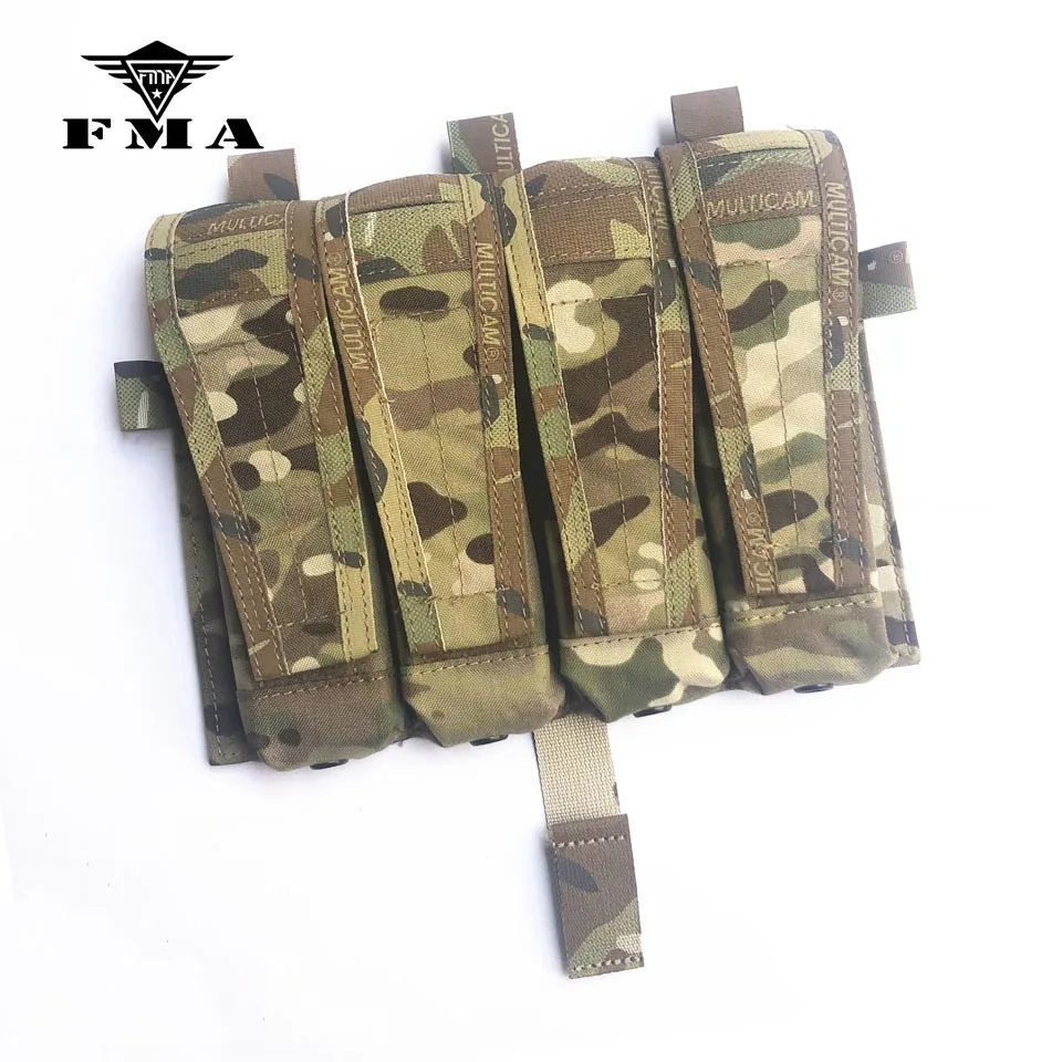 

FMA Tactical MP7 Quadruple Magazine Pouch Molle Multicam for Tactical AVS JPC2.0 Vest Front Panel for Airsoft Hunting