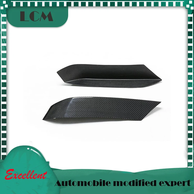 Add On Type Auto Styling Front Bumper Upper Lip Splitter 2014+ For BMW M3 F80 M4 F82 F83 Gloss Black Dry Carbon Fiber 2 Pcs