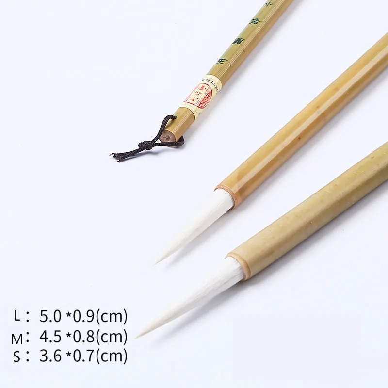 Chinese Brush Pen Set Caligrafia 3pcs Long Woolen Hair Calligraphy Brush Pen Chinese Huzhou Painting Brush Pen Tinta China