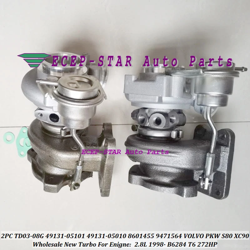 TD03 TD03-08G 49131-05101 8601454 9471564 8601455 49131-05100 Pair Turbocharger For Volvo-PKW S80 I XC90 2.8L T6 B6284T B6284T4