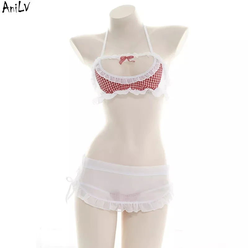 AniLV Maid Series Costume da bagno body Bikini Costume studente estate giochi di ruolo Pool Party Anime Girl Maid Unifrom costumi da bagno Cosplay