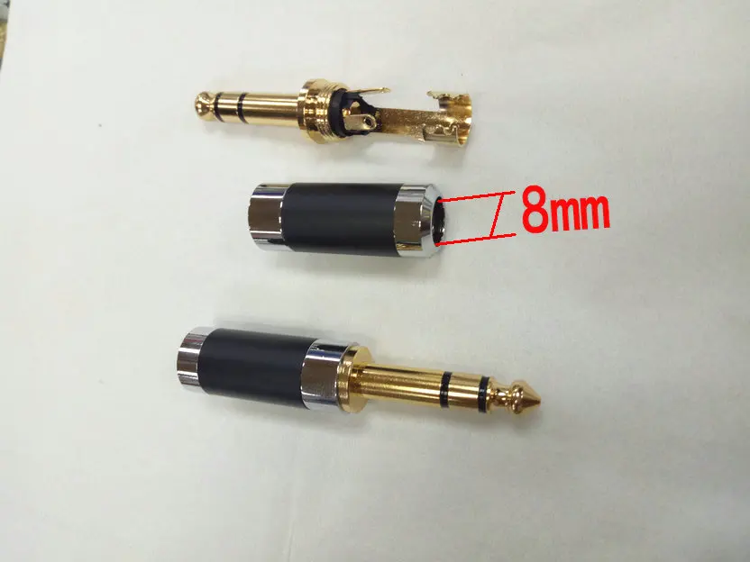 

10pcs copper 6.3mm stereo JACK PLUG for soldering Gold plated connector Selling