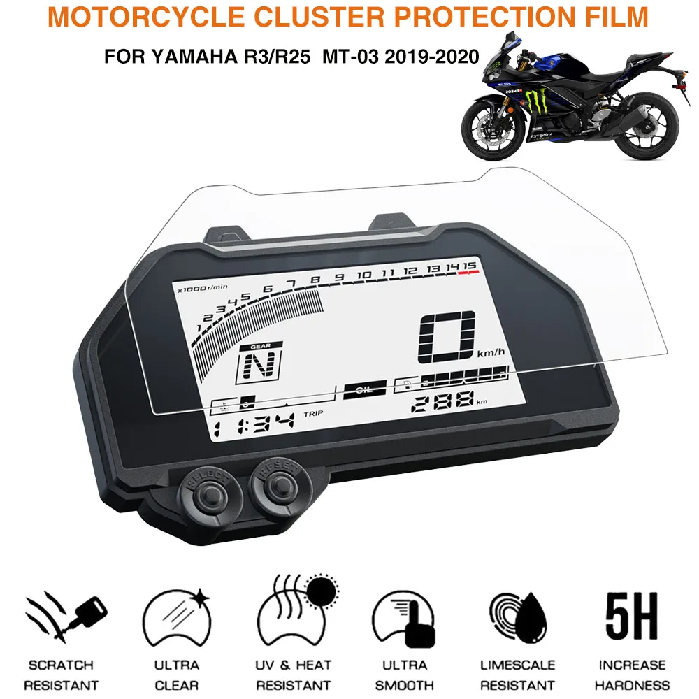 For Yamaha MT-03 MT-25 R3 R25 2019 2020 Motorcycle Instrument Cluster Scratch Screen Protection Film Dashboard Screen Protector