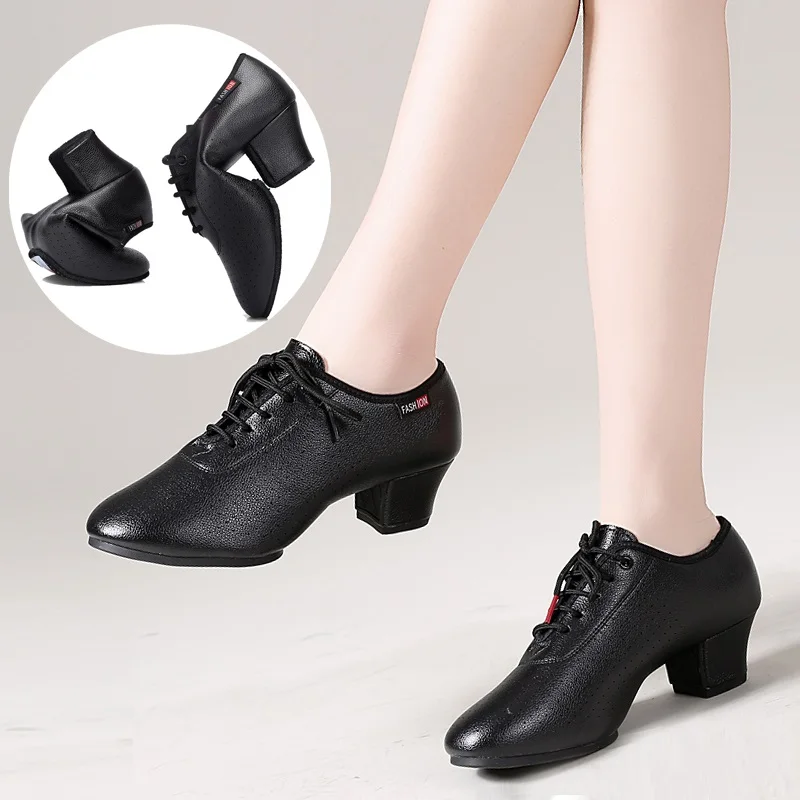 Ballroom Sneakers Female Adult Soft-Soled Latin Dance Shoes Mid-heel Multi-soled Teacher Shoes Modern Dancing Shoes For Women