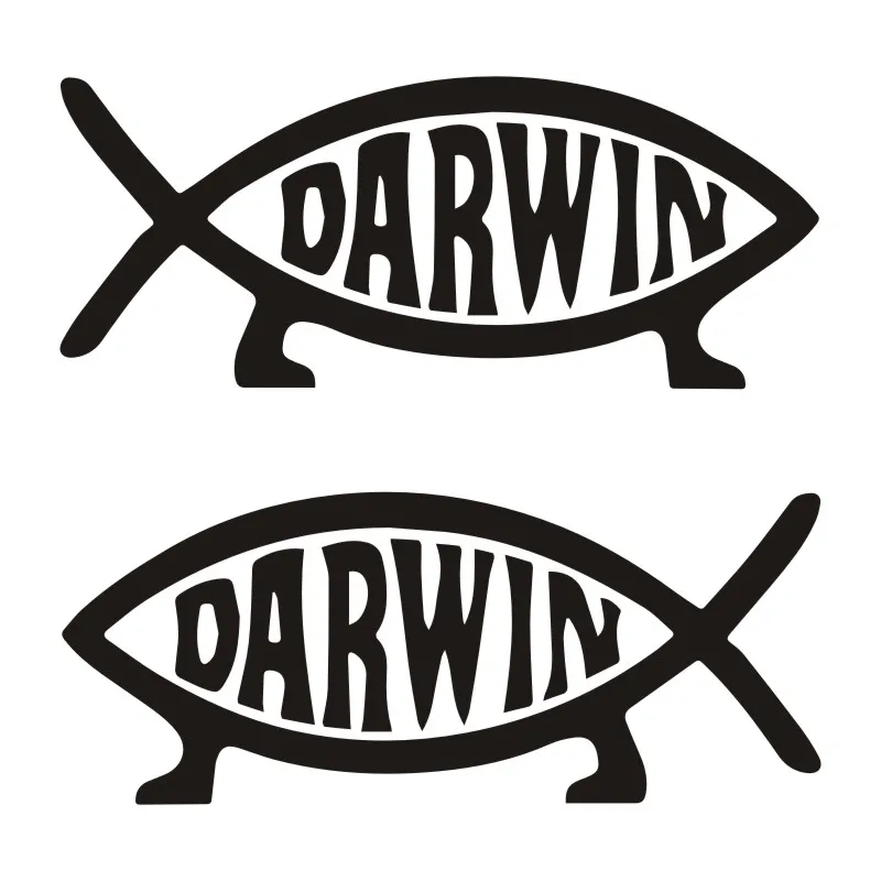 13.6*5.7cm Darwin Fish Cartoon Car Styling Stickers Decals Vinyl Emblem Rear Accessories for Dodge Caliber Badge Skoda Peugeot