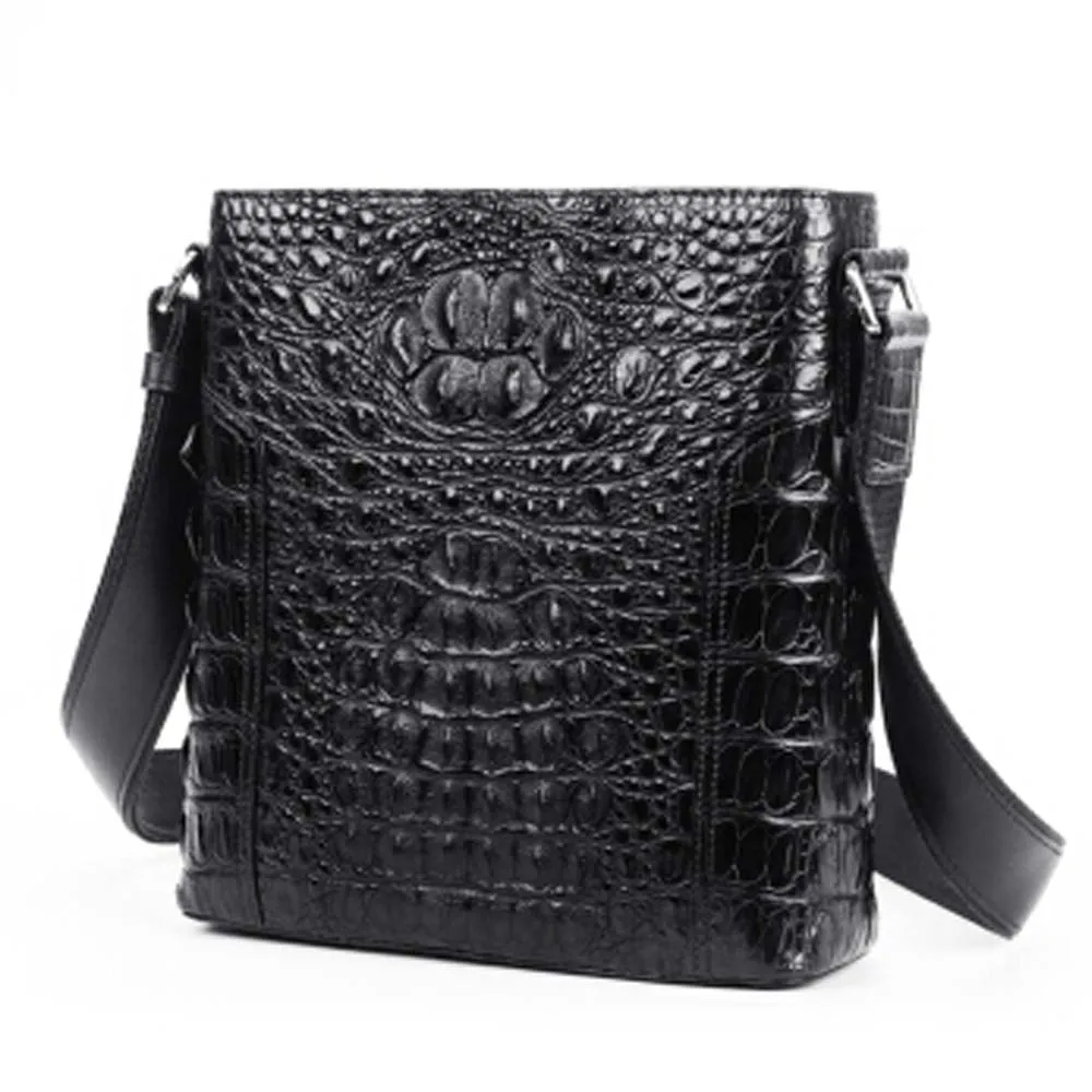 dulilu crocodile bag Single shoulder bag  male  crocodile  Inclined shoulder bag  Men bags  Thailand  import  crocodile handbag