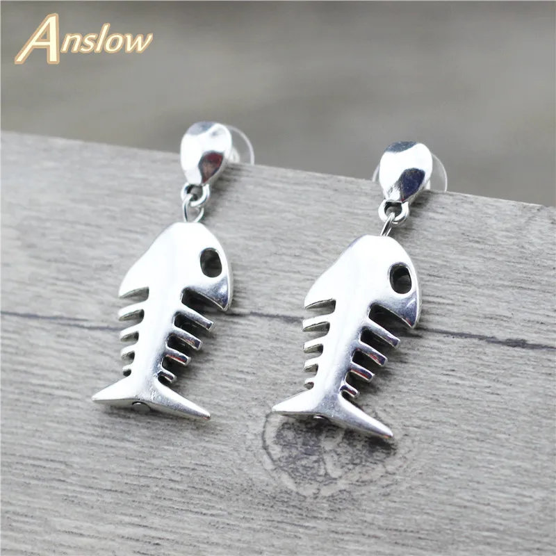 Anslow Original Design Unique Silver Plated Fish Bones Women Earrings Party Wedding Jewelry Bride Simple Wholesale LOW0041E