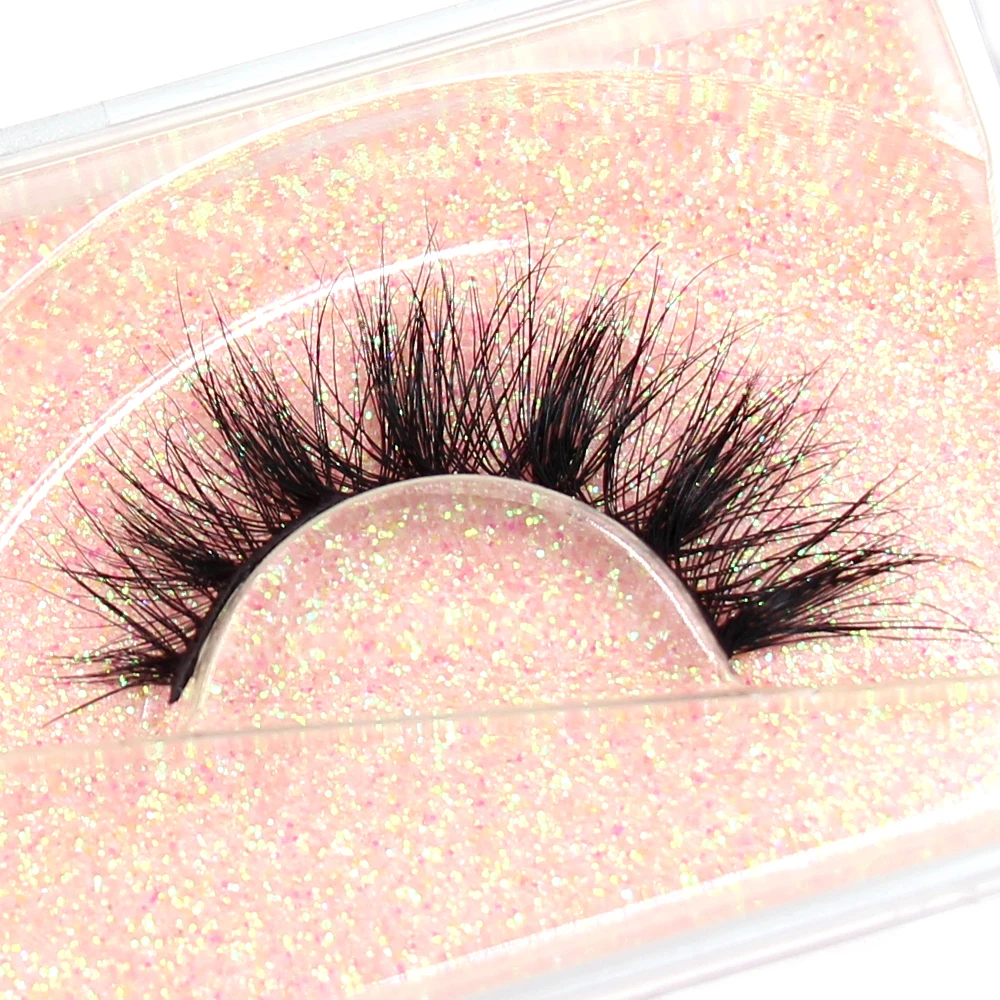 FOXESJI Make-up Nerz Wimpern Flauschige weiche volle gefälschte Wimpern Dicke falsche Wimpern Wispy Lash Extension Natürliche 3D-Augen-Nerzwimpern – Detail 4