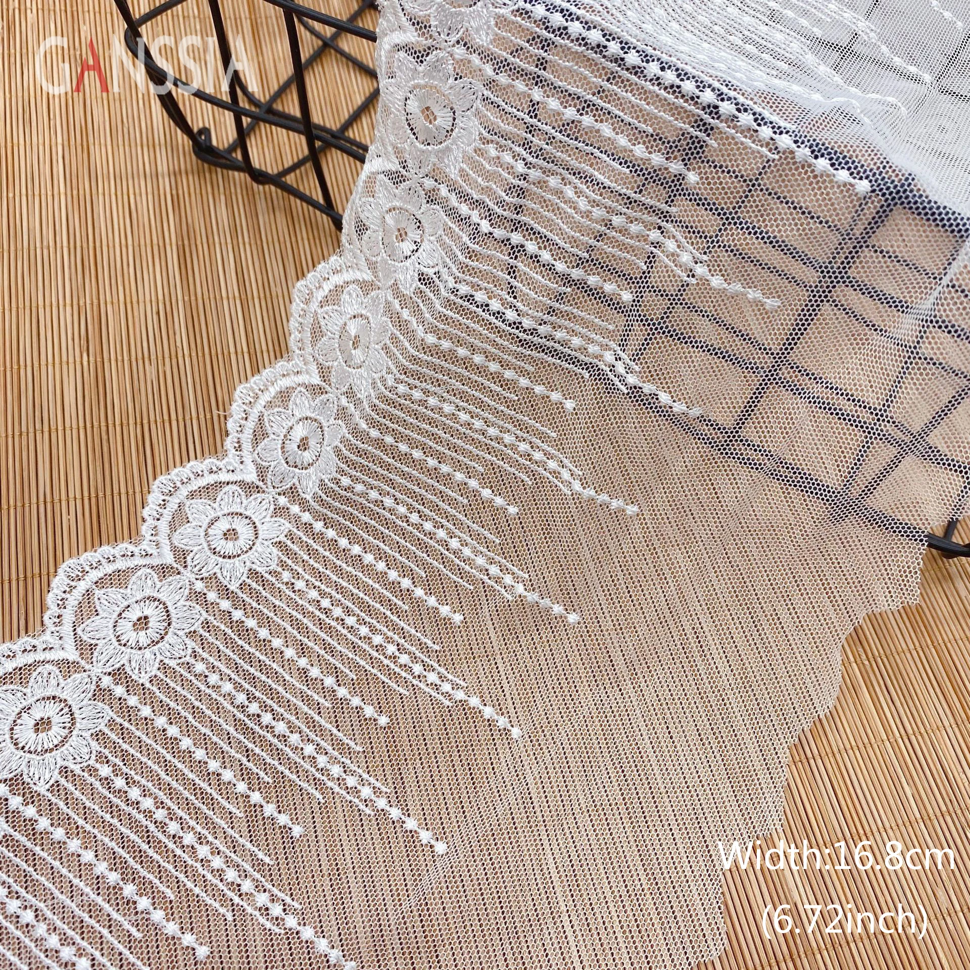 Width:16.8cm (6.72 ihch) Grenadine Lace DIY Computerized Embroidery Flower for Hemlines Cuff Accessories(ss-2460)