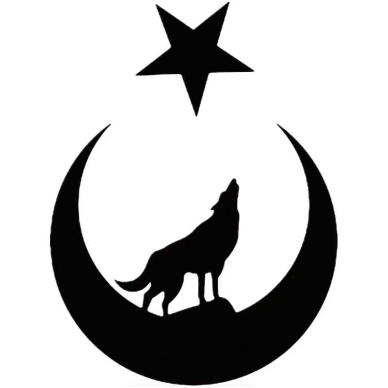 Hot Sell Creative Wolf and Moon Star Great Turk Turkey Turkish Car Sticker Accessories  Decal Vinyl  PVC 17x13cm