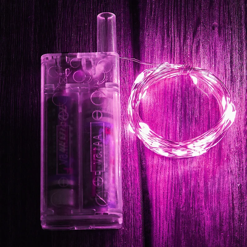 4PCS 2m 3m 10m Copper Wire Battery Box Garland LED Wedding Decoration Home Decor Fairy Lights for Party Decoration String Light