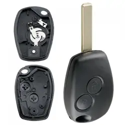 2 Buttons Car Auto Key Fob Case Shell Replacement Remote Cover with VA2 Blade Fit for Renault Clio 3 Twingo Dacia Kangoo