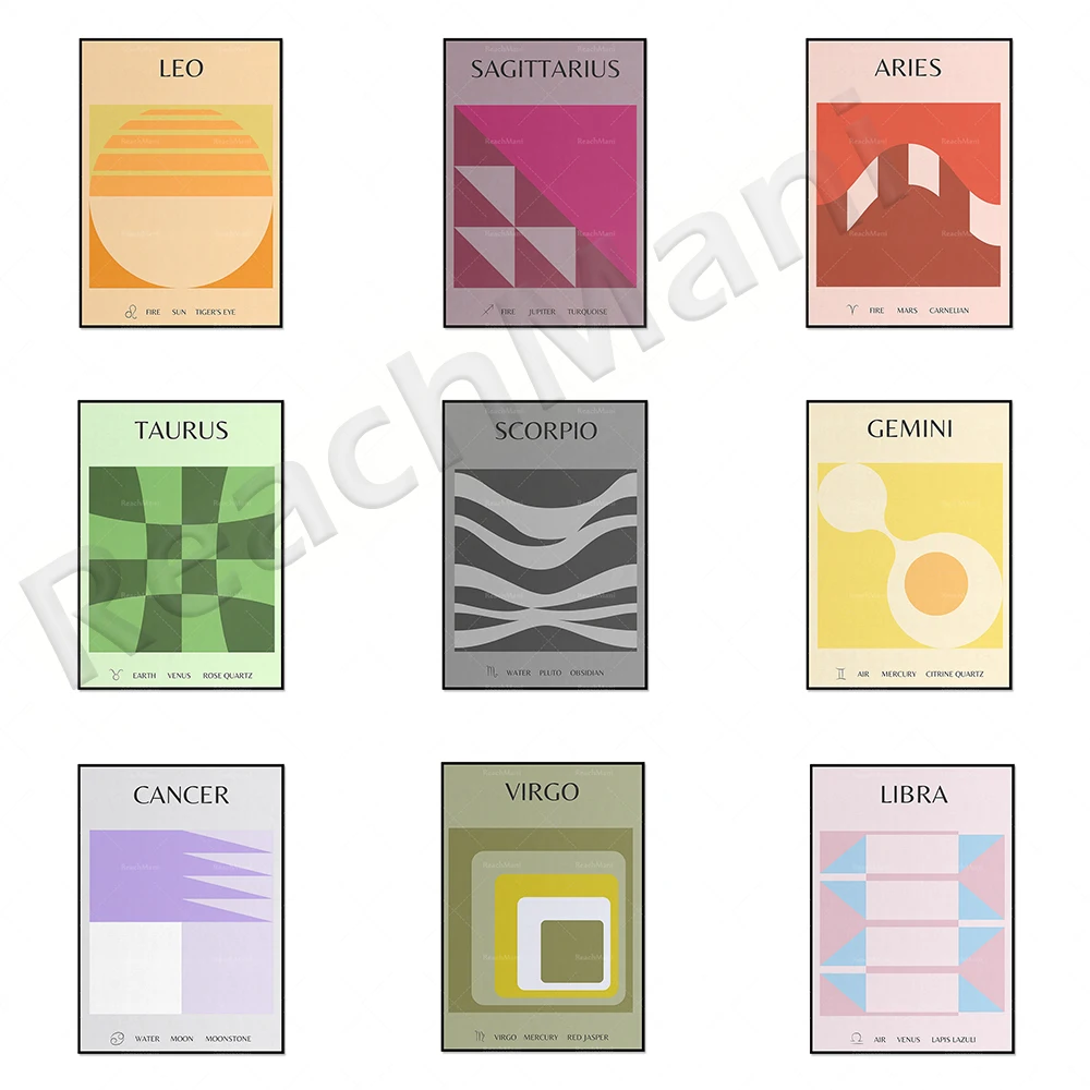

Constellation wall art printable prints of zodiac signs, abstract constellation posters, aesthetic gifts, brutalist art, unique