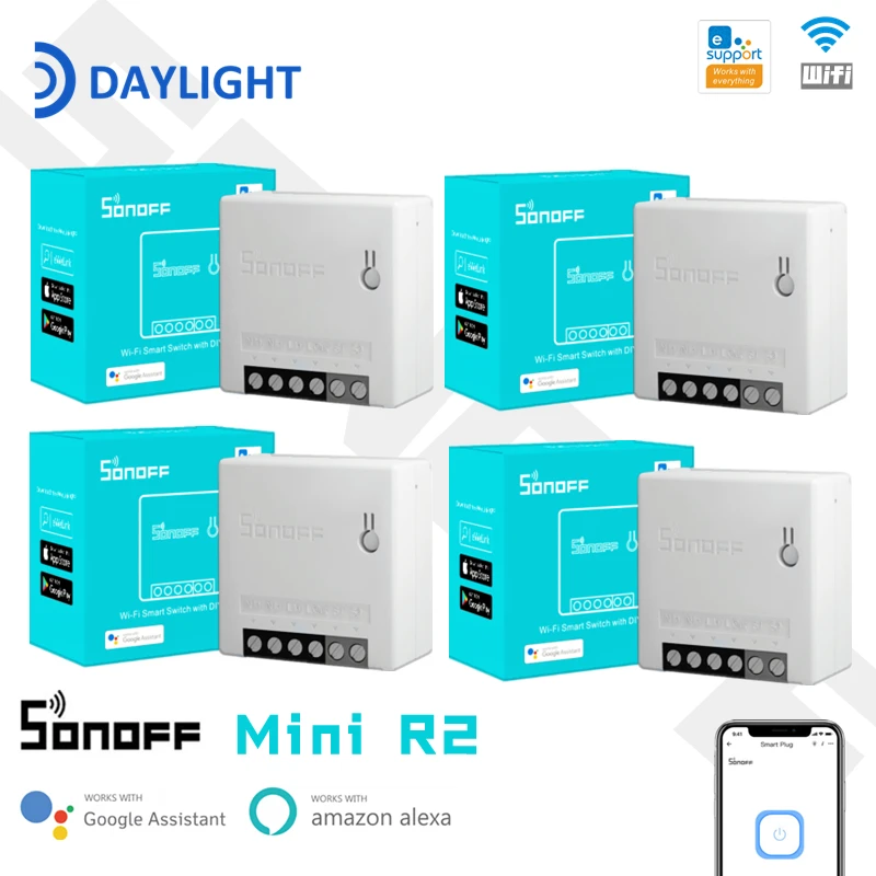 1-30Pieces SONOFF R2 Wifi Mini Switch Timer Wireless Switches Smart Automation Remote/Voice Control by eWelink Alexa Google Home