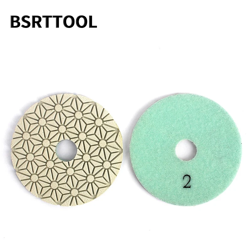 BSRTTOOL 4 "100mm 다이아몬드 화강암 연마 도구에 대 한 3 단계 연마 패드 대리석 콘크리트 연 삭 연마 도구