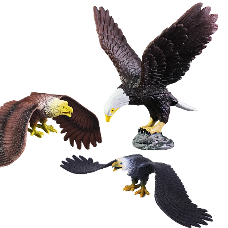 Simulated Animal Model Bald Eagle Hawk Bird Action Figure Car Decorations Souvenirs Small Ornament Golden Eagle Pendant Widget