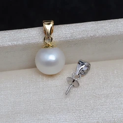 Hot Cheap Classical Real AU750 18K Gold Pendant Mountings Findings Jewelry Settings Accessories Parts for Pearls Beads Stones