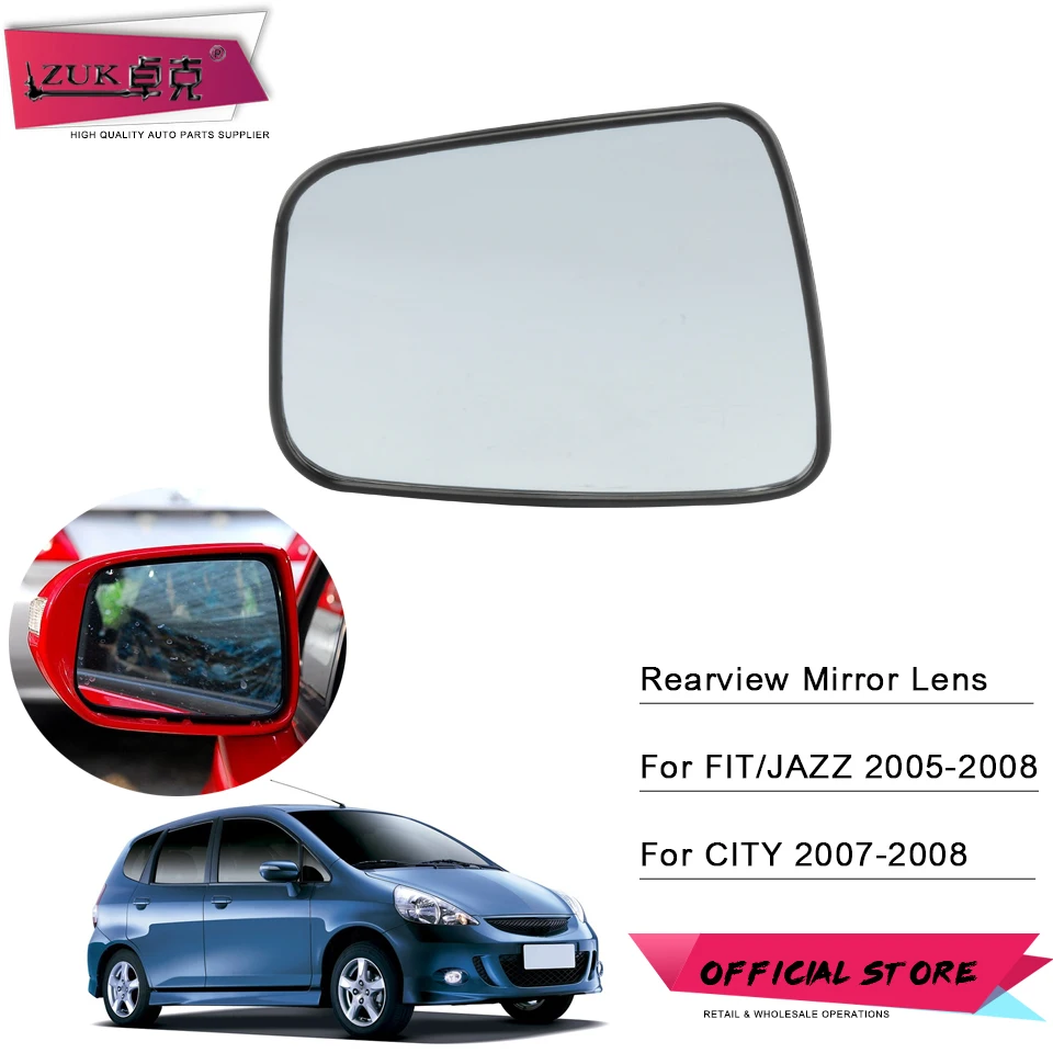 ZUK Car Rearview Door Side Mirror Glasses Lens For HONDA FIT JAZZ CITY GD1 GD3 GD6 GD8 2003-2008 With Lamp Type