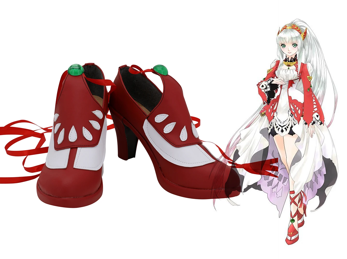 Lailah Shoes Cosplay Tales of Zestiria Lailah Cosplay Boots High Heel Shoes Red Customized Boots for Girls