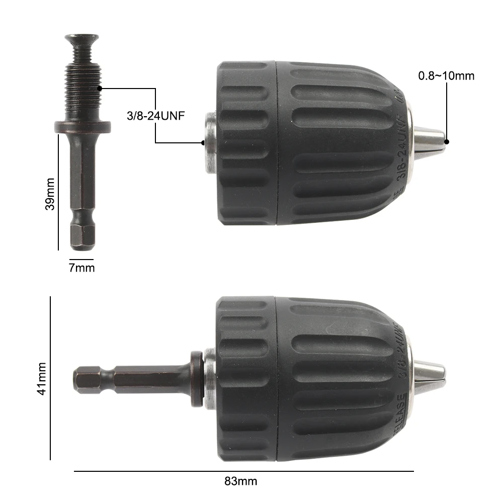 Novo keyless broca chuck chave de fenda impacto driver adaptador 1/4 adaptor shank haste a 3/8 hex hex haste adaptador brocas venda quente