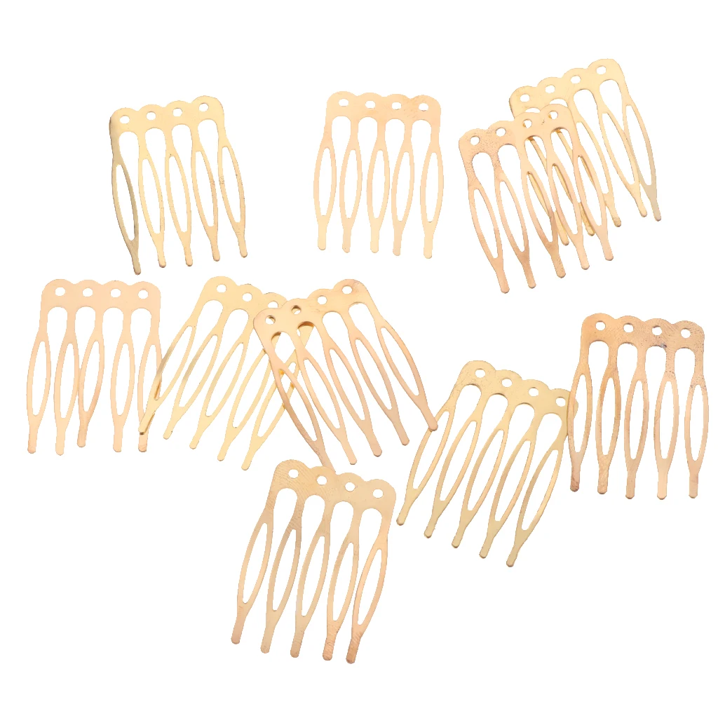 10pcs 5/10 Teeth DIY Metal Hair Comb Claw Hairpins Silver Gold Bronze Hair Comb Clip Craft Handmade Bridal Hair Jewelry Acc