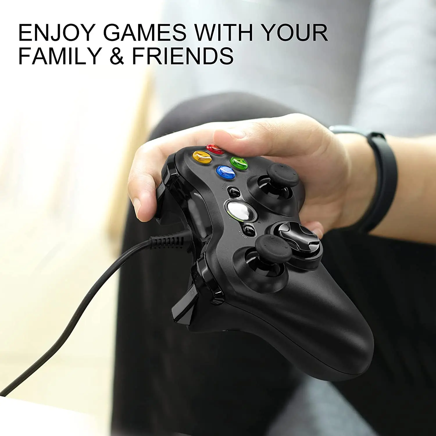 Manette PC PS3 Filaire, Manette de Jeu Gamepad avec Double Vibration pour PS3, Android Smartphone Tablette TV Box(Via OTG et Simulateur), PC