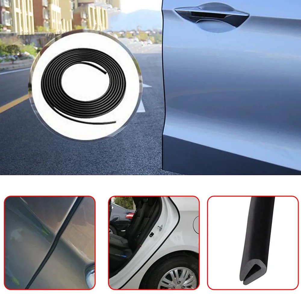 2M Black Rubber U Shape Moulding Trim Strips Car Door Scratch Protector Edge Guard Rubber Strip Sealing Strip Car Accessories