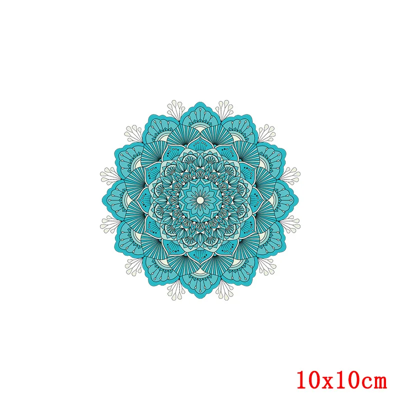 Mandala Flowers Thermo-stickers On Clothes Cartoon Patches On Clothes Iron On Transfers For Clothing Mandala Applique Stickers