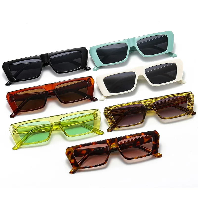 ZLY 2022 New Fashion Rectangle Sunglasses Women Men Vintage PC Color Lens Wire Drawing Texture Frame Brand Designer Sun Glasses