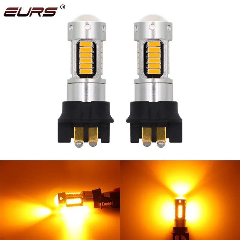 1pcs Canbus PW24W PWY24W LED Bulbs Turn Signal Light Daytime Running Light 4014 30smd DRL Fog Lamps Amber yellow White Red 12V