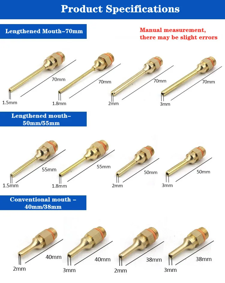 1Pcs Hot Melt Kleber Pistole Kupfer Anti-leckage Lange Düse Große und Kleine Durchmesser Düse Hot Melt kleber Pistole Düsen – Detail 3