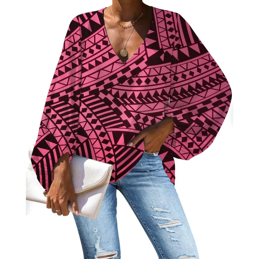 

HYCOOL Hawaii Traditional Polynesian Tribal Print Blouse Women 2020 Womens Tops Clothing Long Sleeve Top for Ladies Teenage Girl