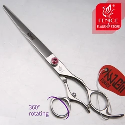 Fenice Professional 7.0 /8.0 inch 360° rotating handle pet grooming scissors dog cutting straight grooming shears